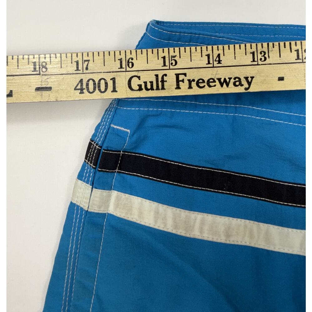 Vintage Nautica Swim Trunks Mens Sz 32 Blue drawstring stripes accent bands - Picture 13 of 16